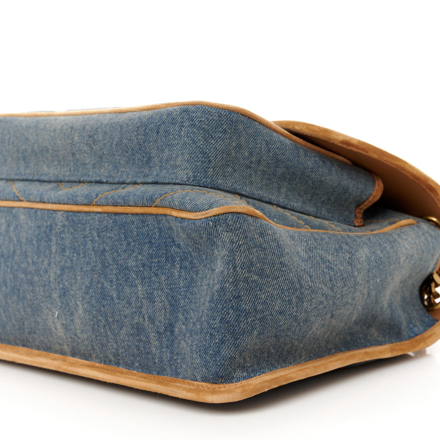 Saint Laurent Denim Suede Monogram Medium Niki Chain Satchel Blue Cinnamon 11 of 11