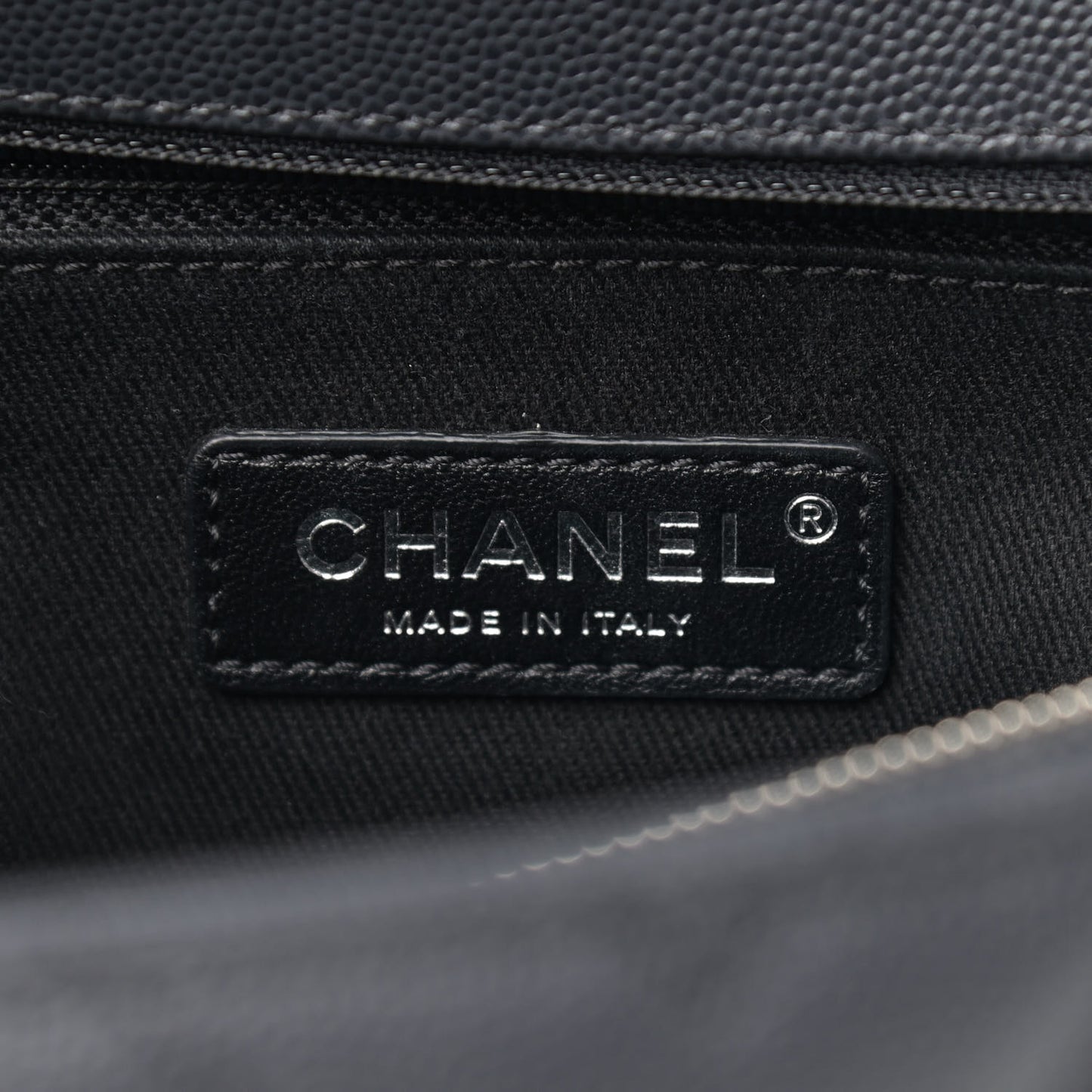 Caviar Chevron Quilted Medium Coco Handle Flap Dark Grey