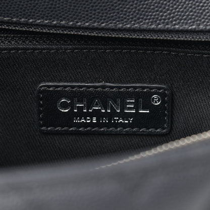 Chanel Caviar Chevron Quilted Medium Coco Handle Flap Dark Grey 6 of 15