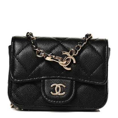 Chanel Caviar Quilted Mini Chain Belt Bag Black 1 of 12