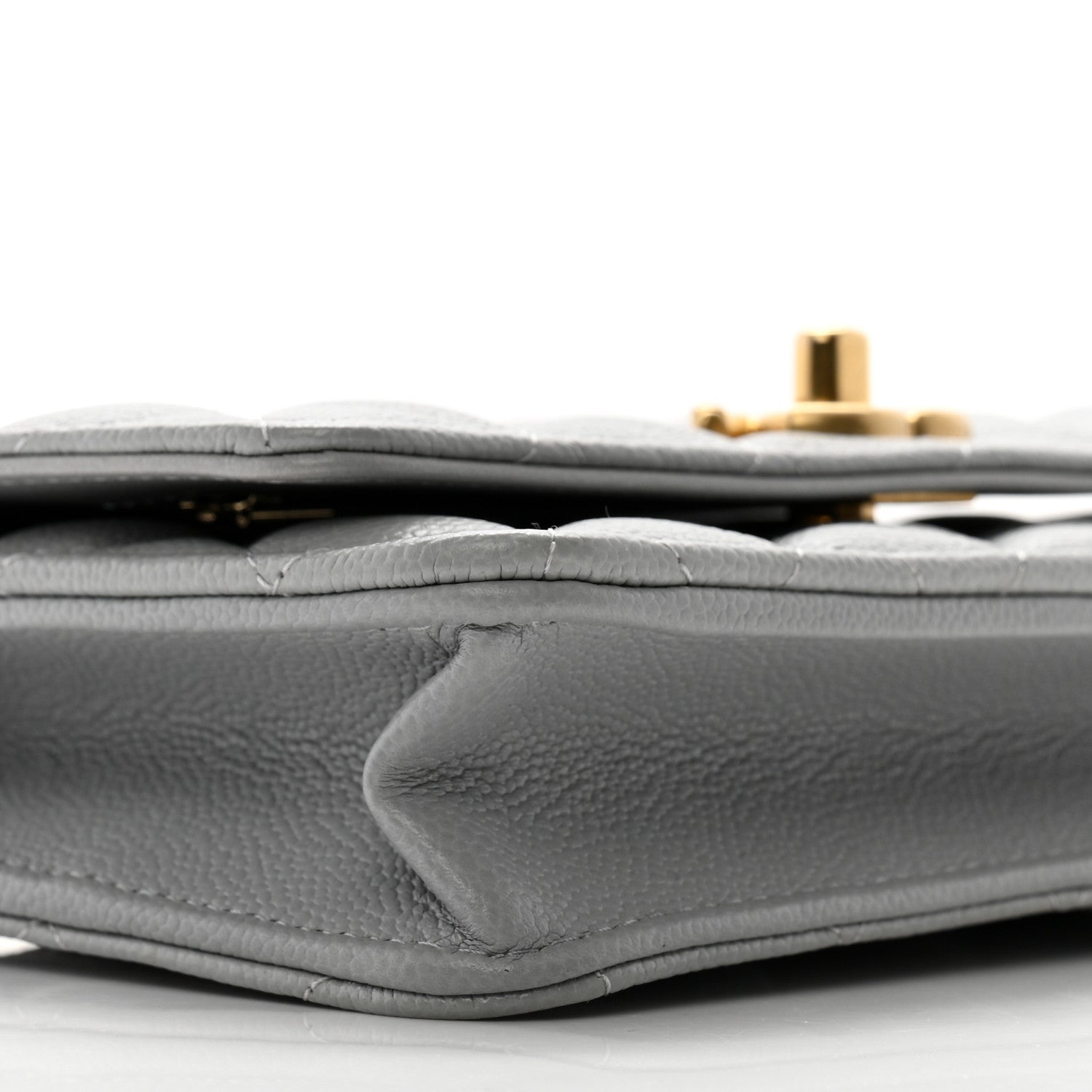 Chanel Caviar Quilted Sweetheart Wallet On Chain WOC Grey 10 of 12