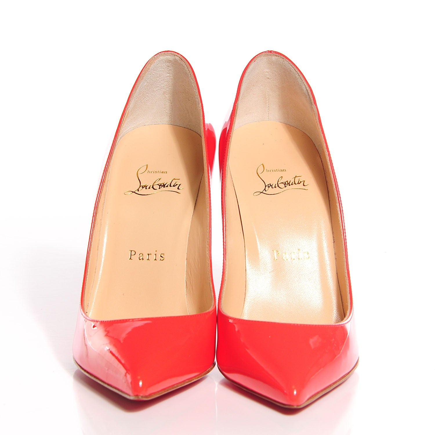 Christian Louboutin Patent Pigalle Follies 100 Pumps 37 Poppy 2 of 6