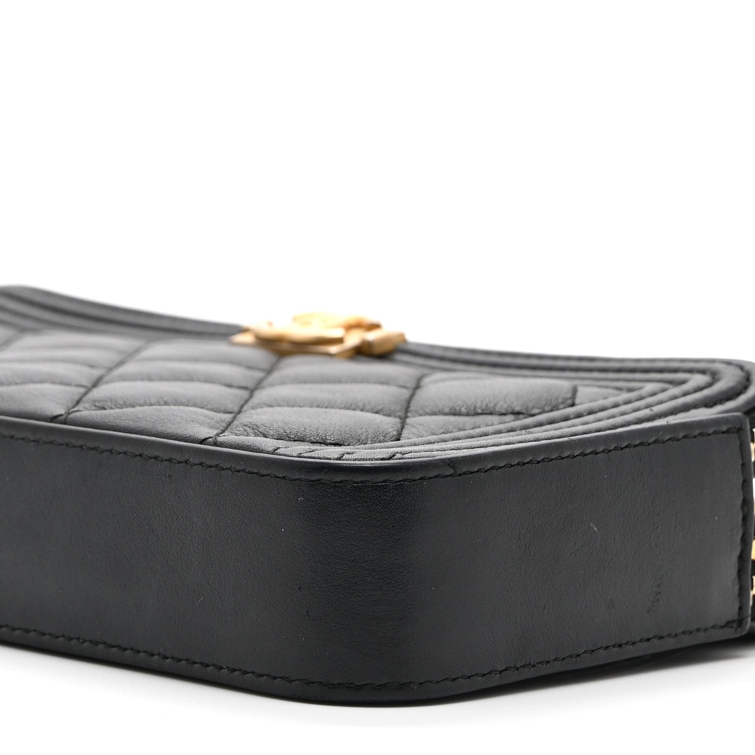 Chanel Calfskin Quilted Small Boy Clutch With Chain Black 11 of 12