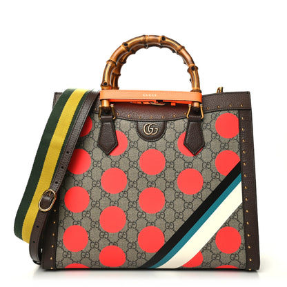 Gucci GG Supreme Monogram Equestrian Medium Diana Tote Bag Beige Multicolor New Acero 1 of 11