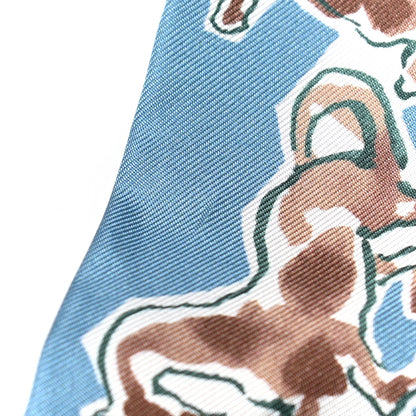 Hermes Silk Chevaux En Liberte Twilly Bleu Glacier Beige 5 of 5