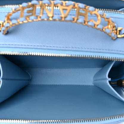 Chanel Caviar Quilted Small Pick Me Up Vanity Case Light Blue 6 of 11