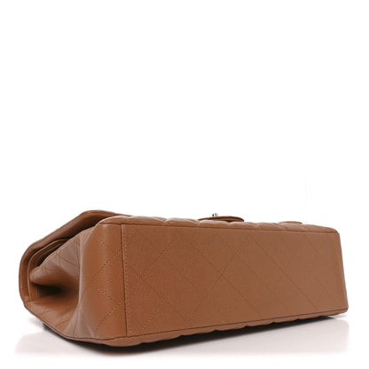 Chanel Caviar Quilted Maxi Double Flap Light Brown 3 of 9