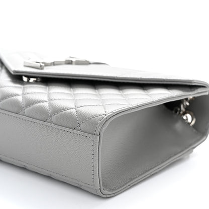 Saint Laurent Grain De Poudre Textured Mixed Matelasse Medium Triquilt Monogram Satchel New Stone 9 of 9