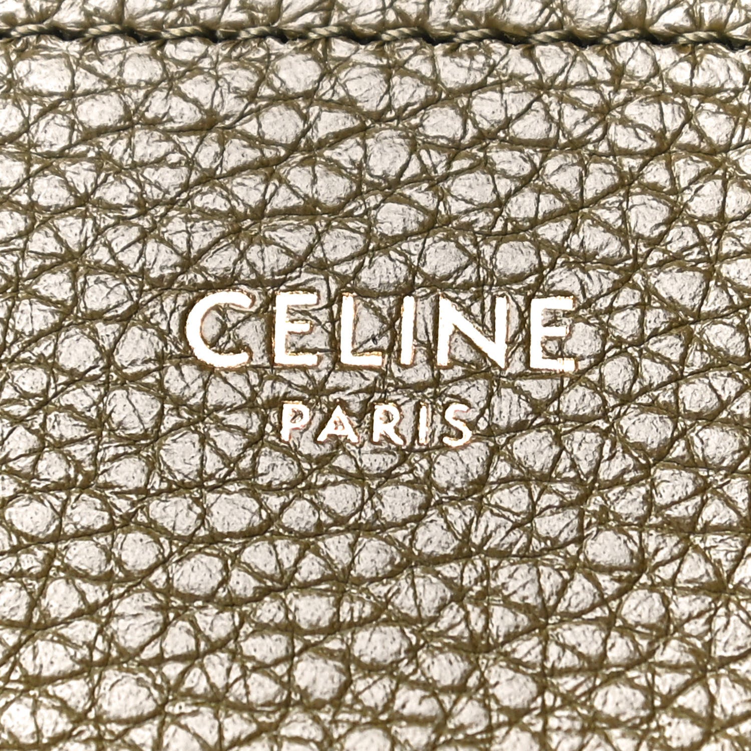 Celine Drummed Calfskin Micro Luggage Dark Olive 9 of 14