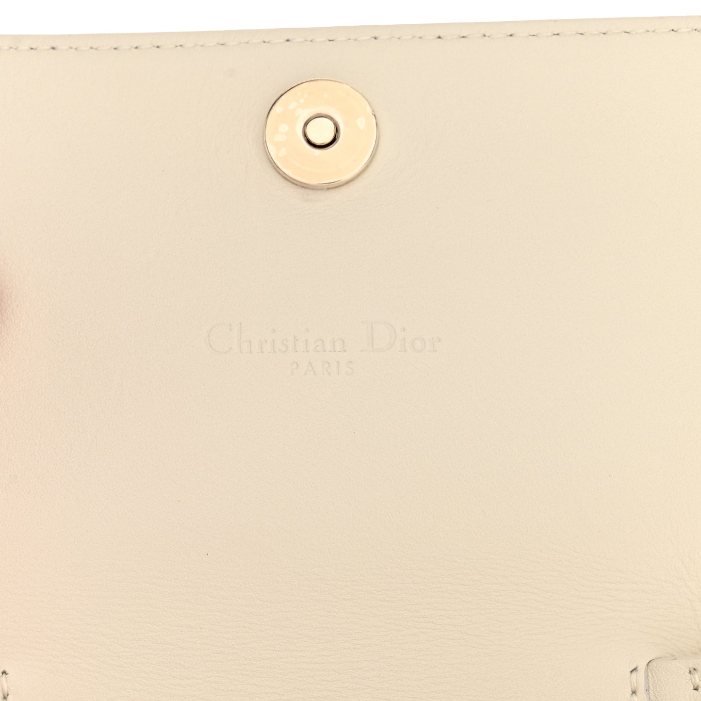Calfskin Hibiscus Printed Gusseted Card Holder Chain Beige Multicolor
