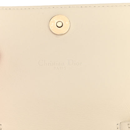 Christian Dior Calfskin Hibiscus Printed Gusseted Card Holder Chain Beige Multicolor 6 of 8