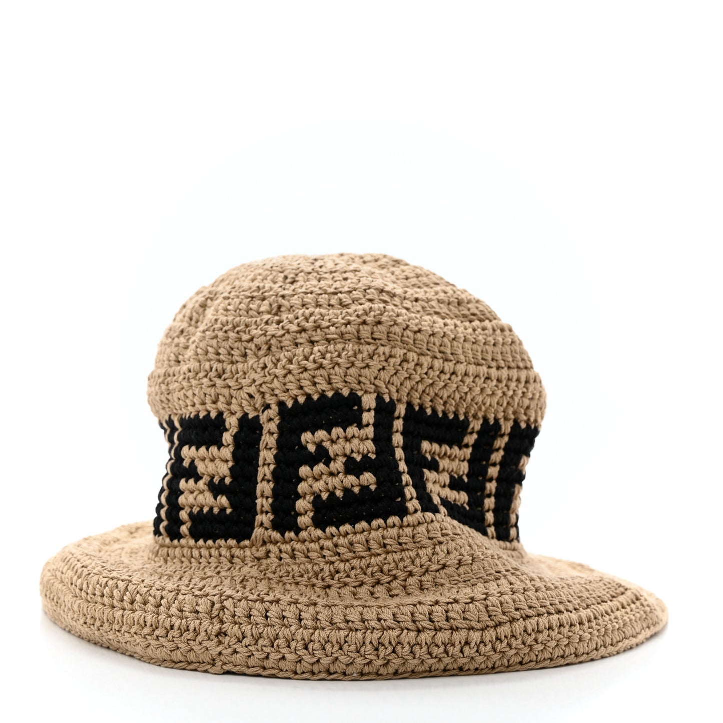 Cotton FF Woven Bucket Hat L Naturale Black