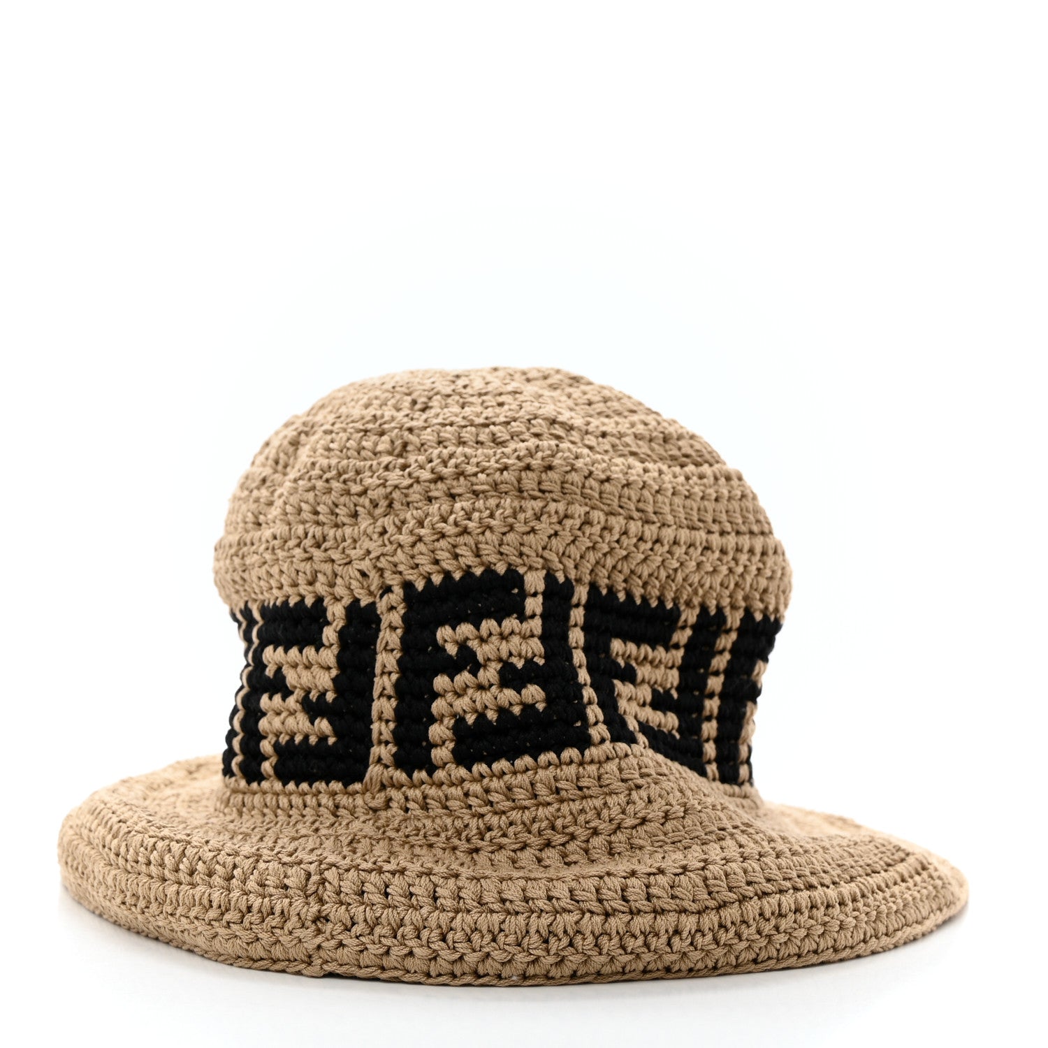 Fendi Cotton FF Woven Bucket Hat L Naturale Black 7 of 10