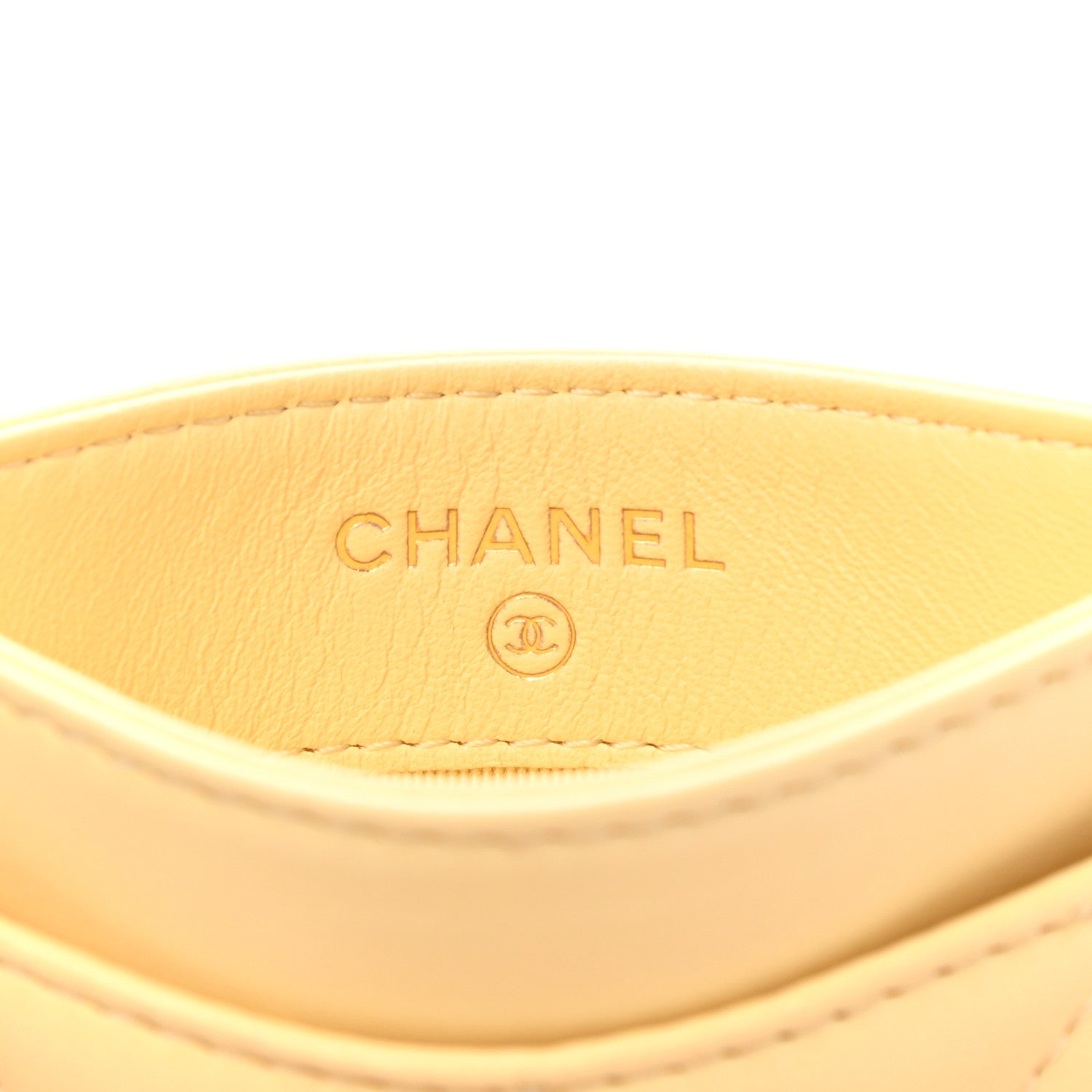 Chanel Lambskin Quilted Card Holder Yellow 6 of 9