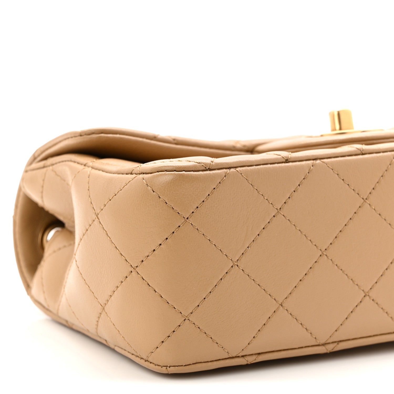 Chanel Lambskin Quilted Mini Rectangular Pearl Crush Flap Dark Beige 9 of 11