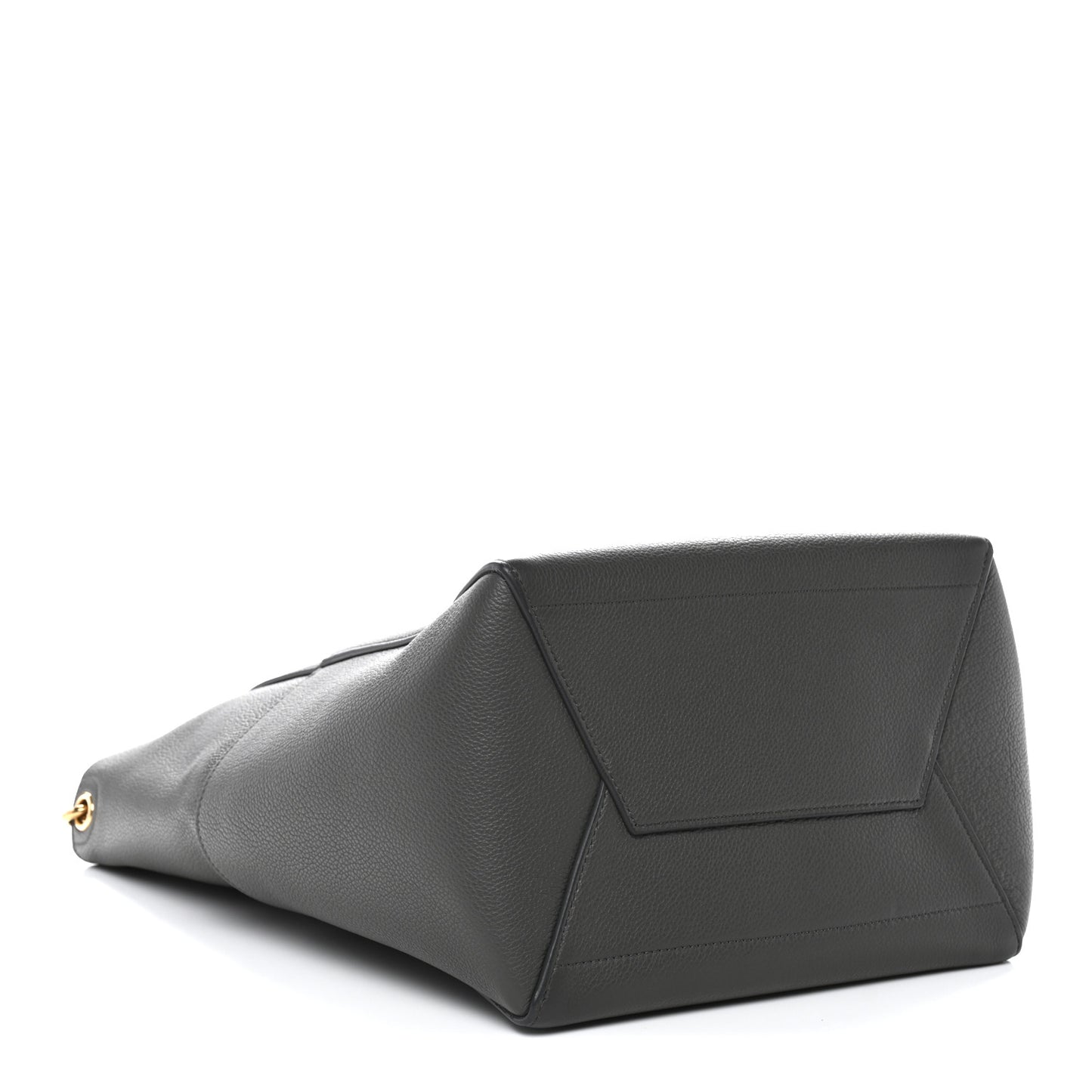Soft Grained Calfskin Sangle Bucket Bag Grey