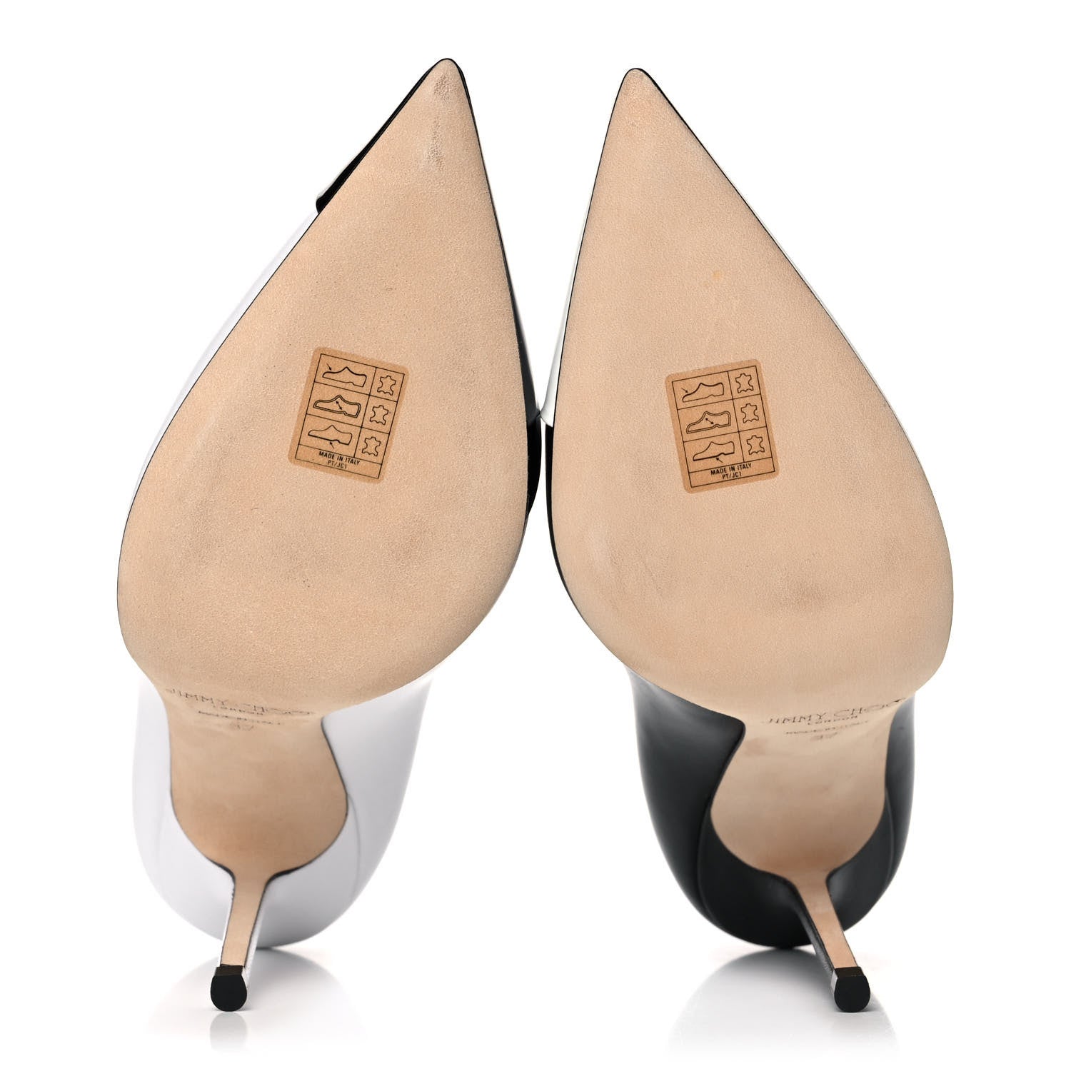 Jimmy Choo Nappa Patent Asymmetric Love 100 Pumps 37 Black White 5 of 10