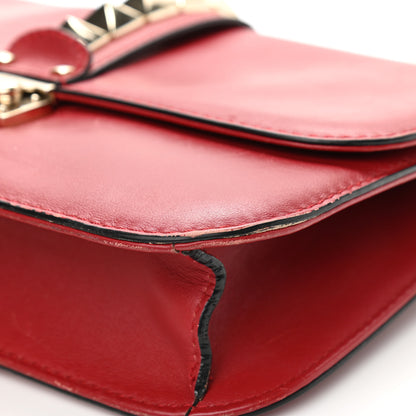 Valentino Garavani Vitello Medium Glam Lock Rockstud Flap Red 8 of 20
