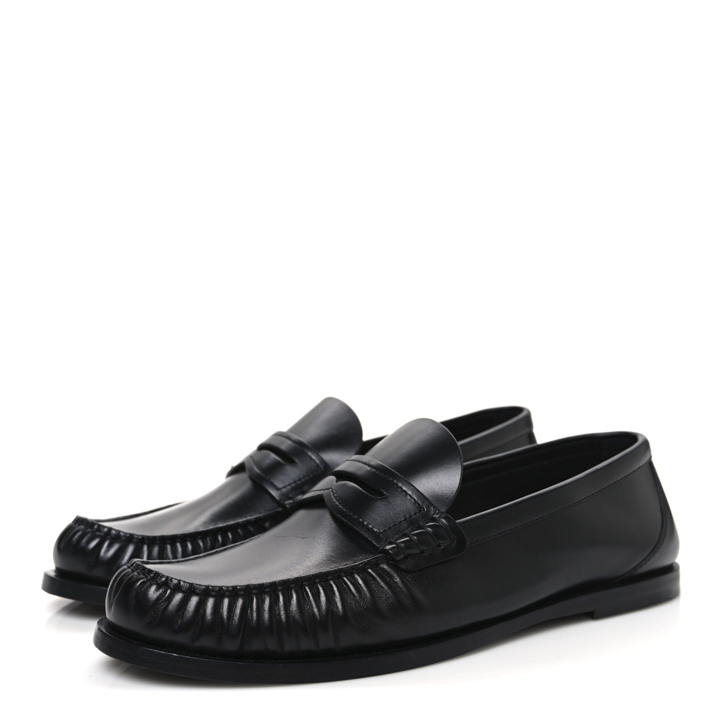 Calfskin Penny Loafers 39 Black