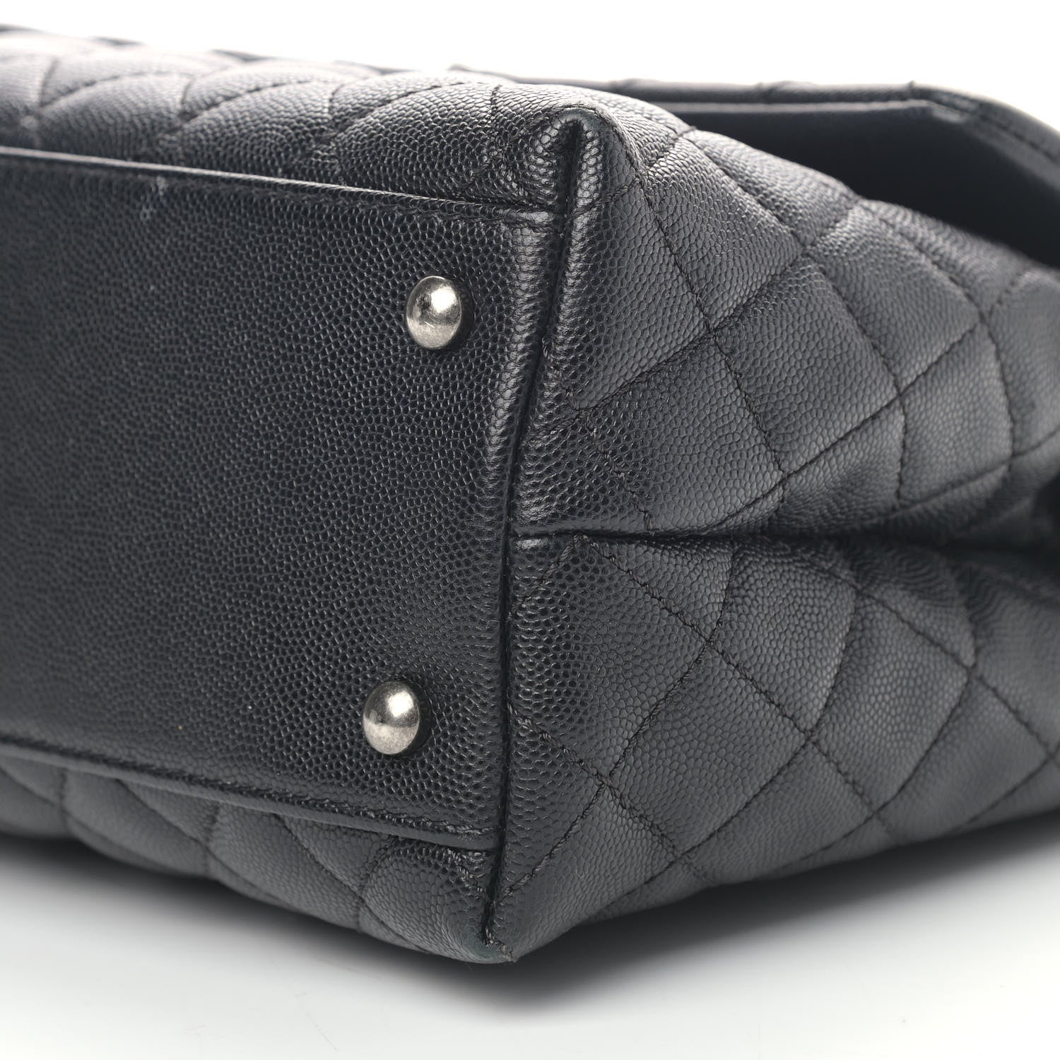 Chanel Caviar Lizard Quilted Medium Coco Handle Flap Black 9 of 13