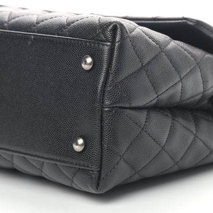 Chanel Caviar Lizard Quilted Medium Coco Handle Flap Black 9 of 13