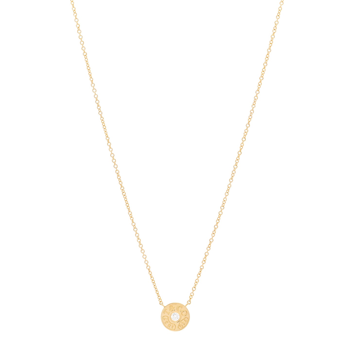 18K Yellow Gold Diamond 1837 Circle Pendant Necklace