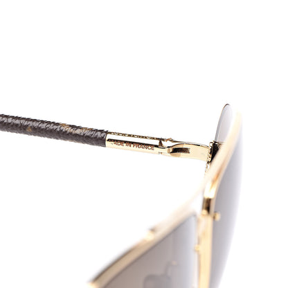 Louis Vuitton Monogram Petite Viola Pilote Aviator Sunglasses Z0571U Brown 6 of 7