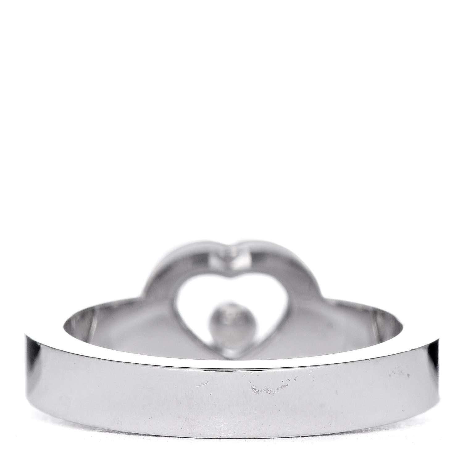 Chopard 18K White Gold Diamond Happy Heart Ring 53 6.25 4 of 5