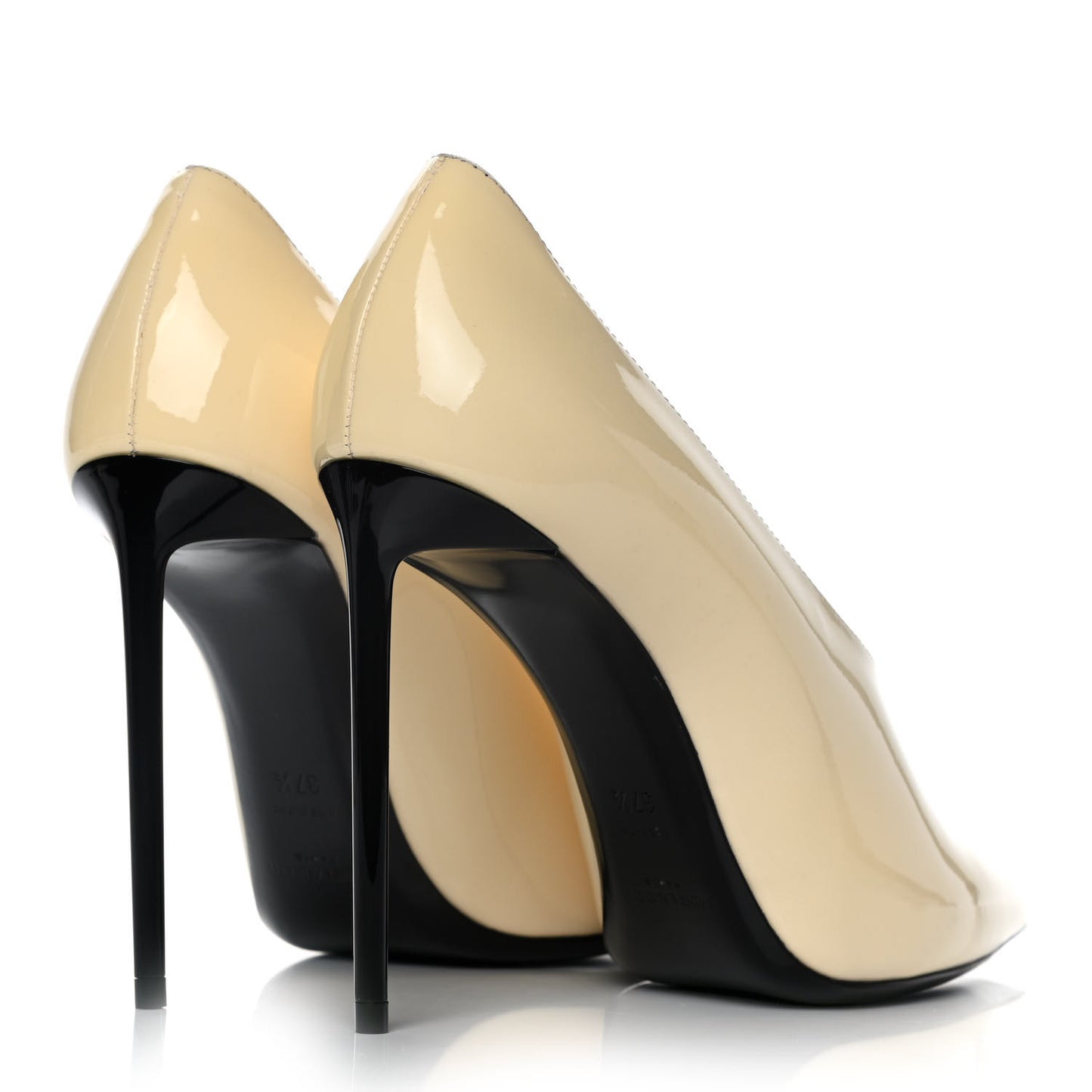 Patent Calfskin Teddy High Vamp 105 Pumps 37.5 White