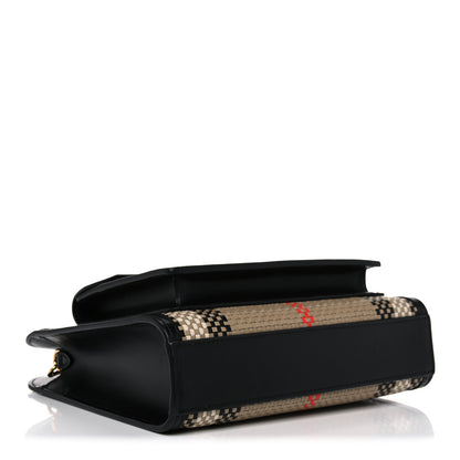 Burberry Calfskin Check Mini Pocket Bag Black 4 of 11
