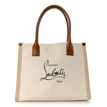 Christian Louboutin Canvas Nastroloubi Tote Natural Black 1 of 8