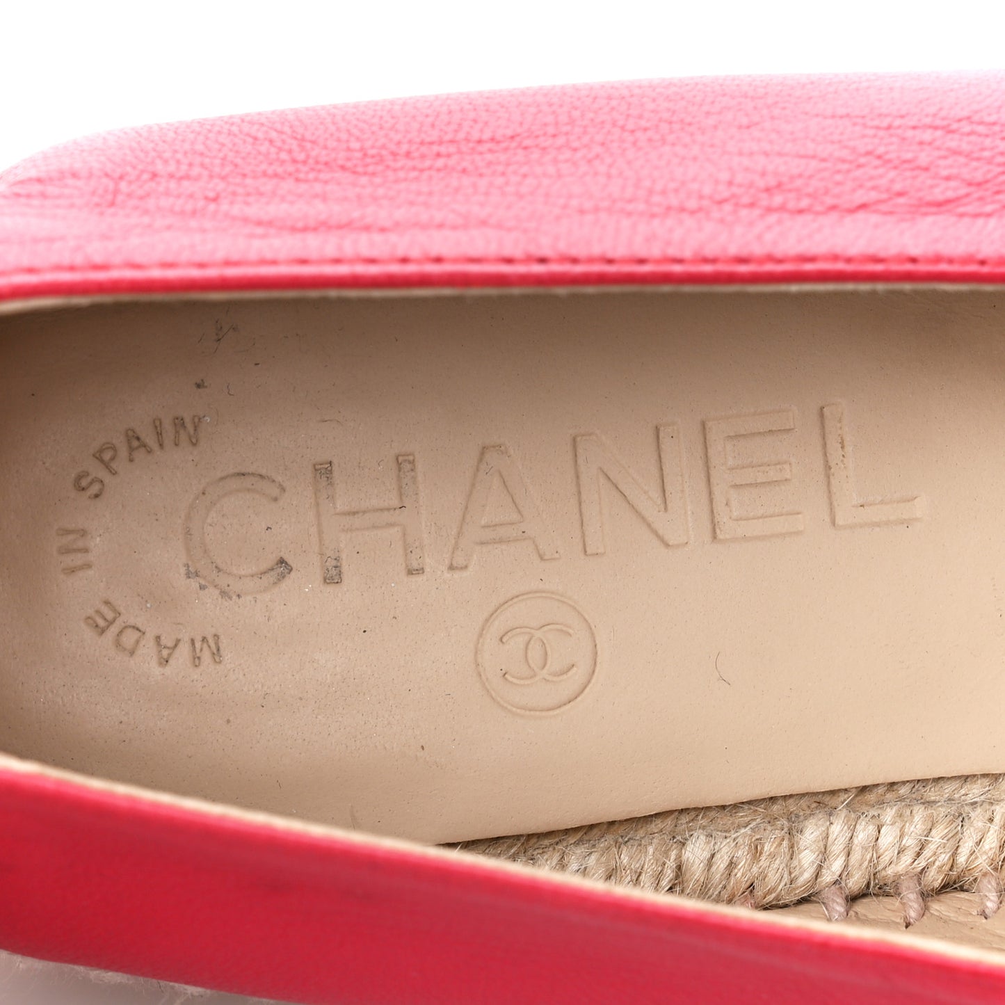 Lambskin CC Espadrilles 36 Red
