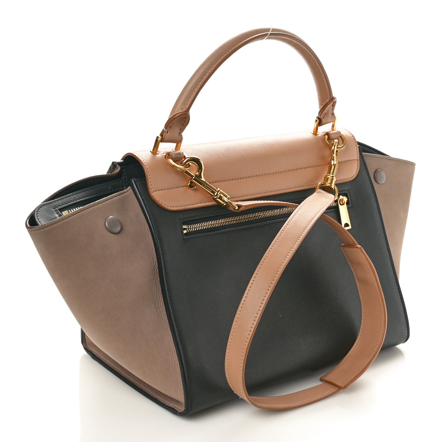 Celine Smooth Calfskin Medium Tri-Color Trapeze Nude 3 of 14