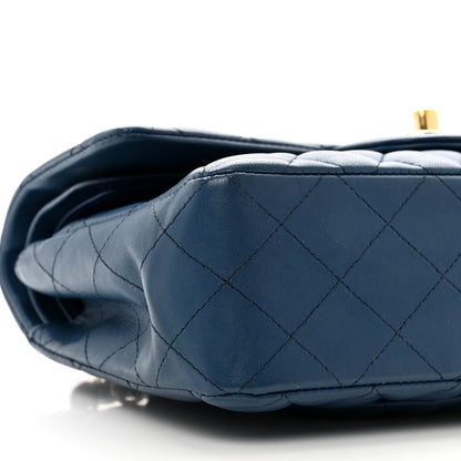 Chanel Lambskin Quilted Small Double Flap Dark Blue 9 of 12