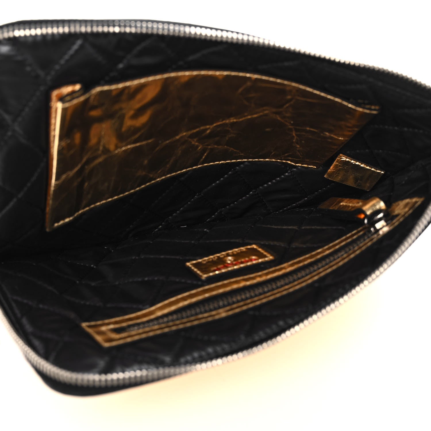 Chanel Metallic Lambskin Small Je Ne Suis Pas En Solde Pouch Clutch Gold 7 of 9