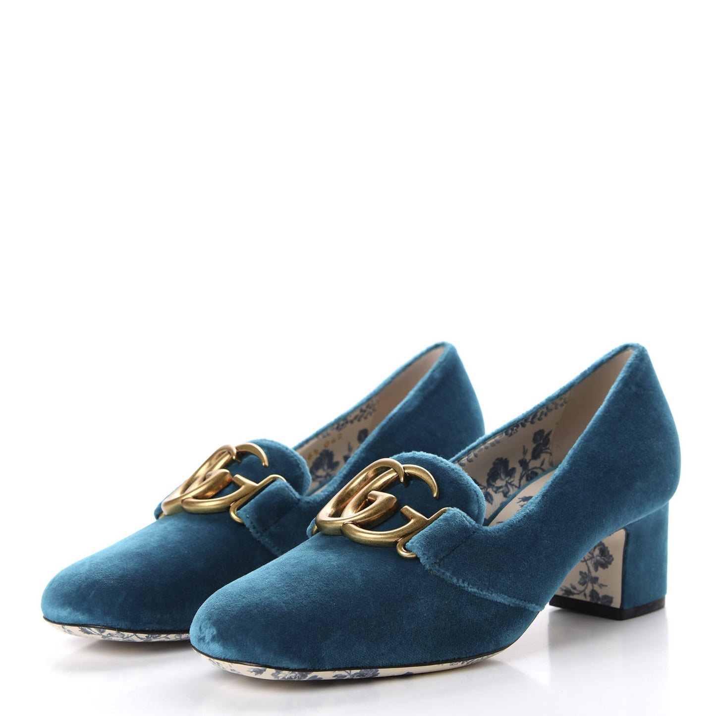 Softy Velvet GG Victoire 55mm Loafer Pumps 36.5 Pavone
