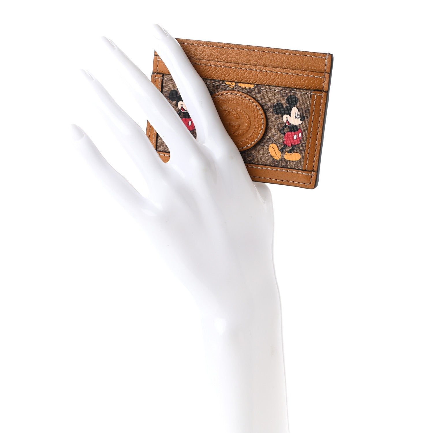 Gucci X DISNEY Mini Vintage GG Supreme Monogram Mickey Mouse Card Holder Beige Vintage Sun Oil 2 of 6