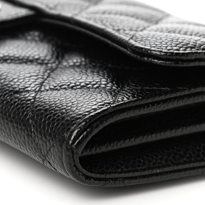 Chanel Caviar Quilted Large Gusset Flap Wallet Black 11 of 12