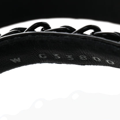 Chanel Laminated Goatskin Chain Sandals 38 Black 7 of 8