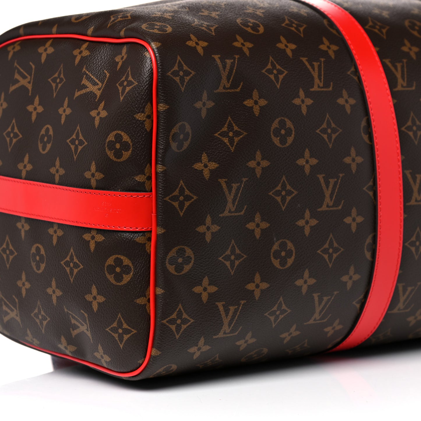 Calfskin Monogram Keepall Bandouliere 50 Coquelicot