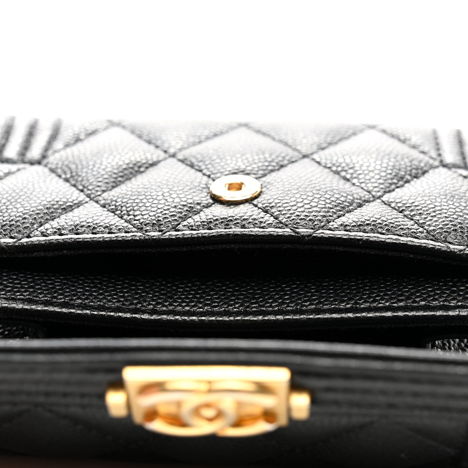 Chanel Caviar Quilted Boy Flap Card Holder Black 9 of 13
