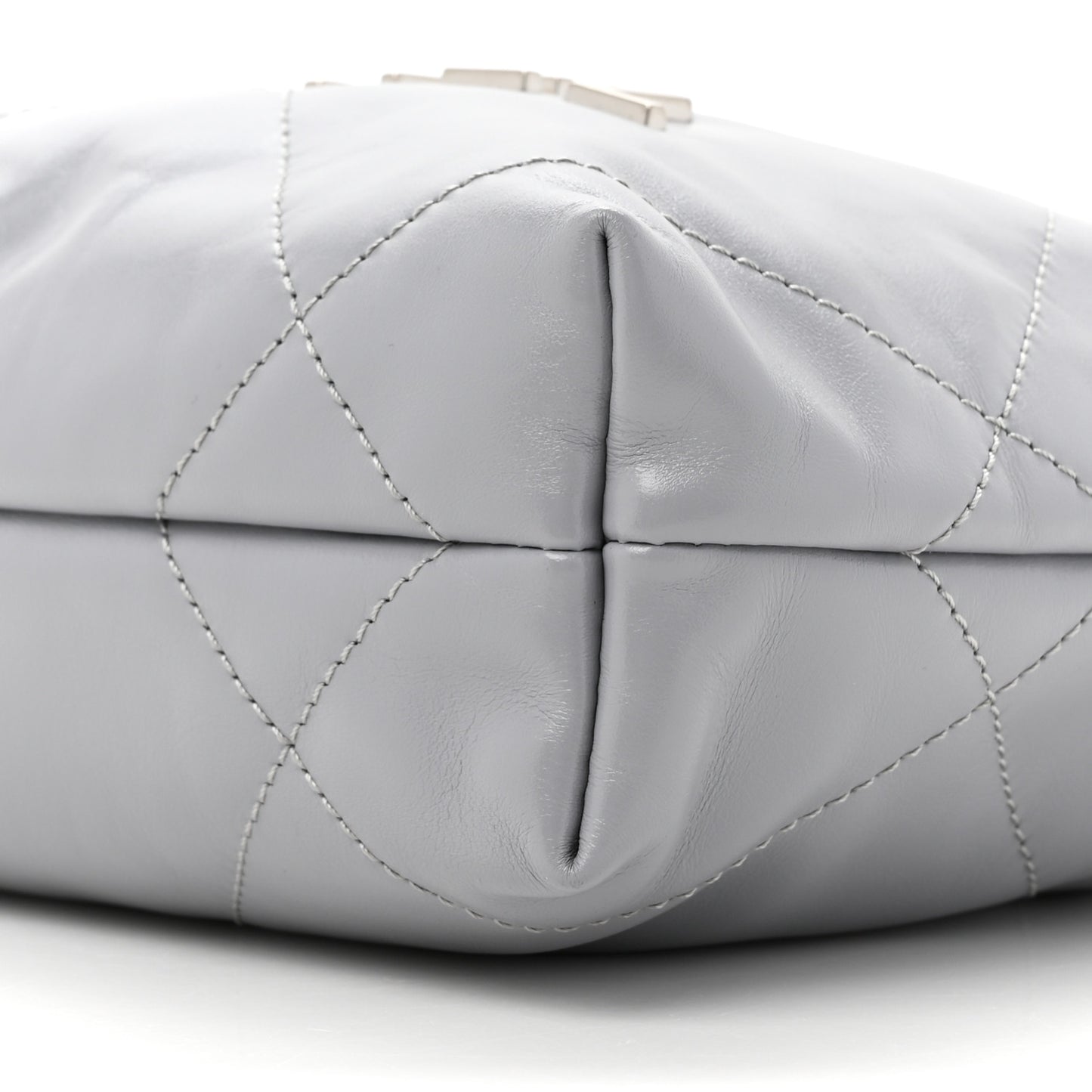 Shiny Calfskin Quilted Mini Chanel 22 Grey