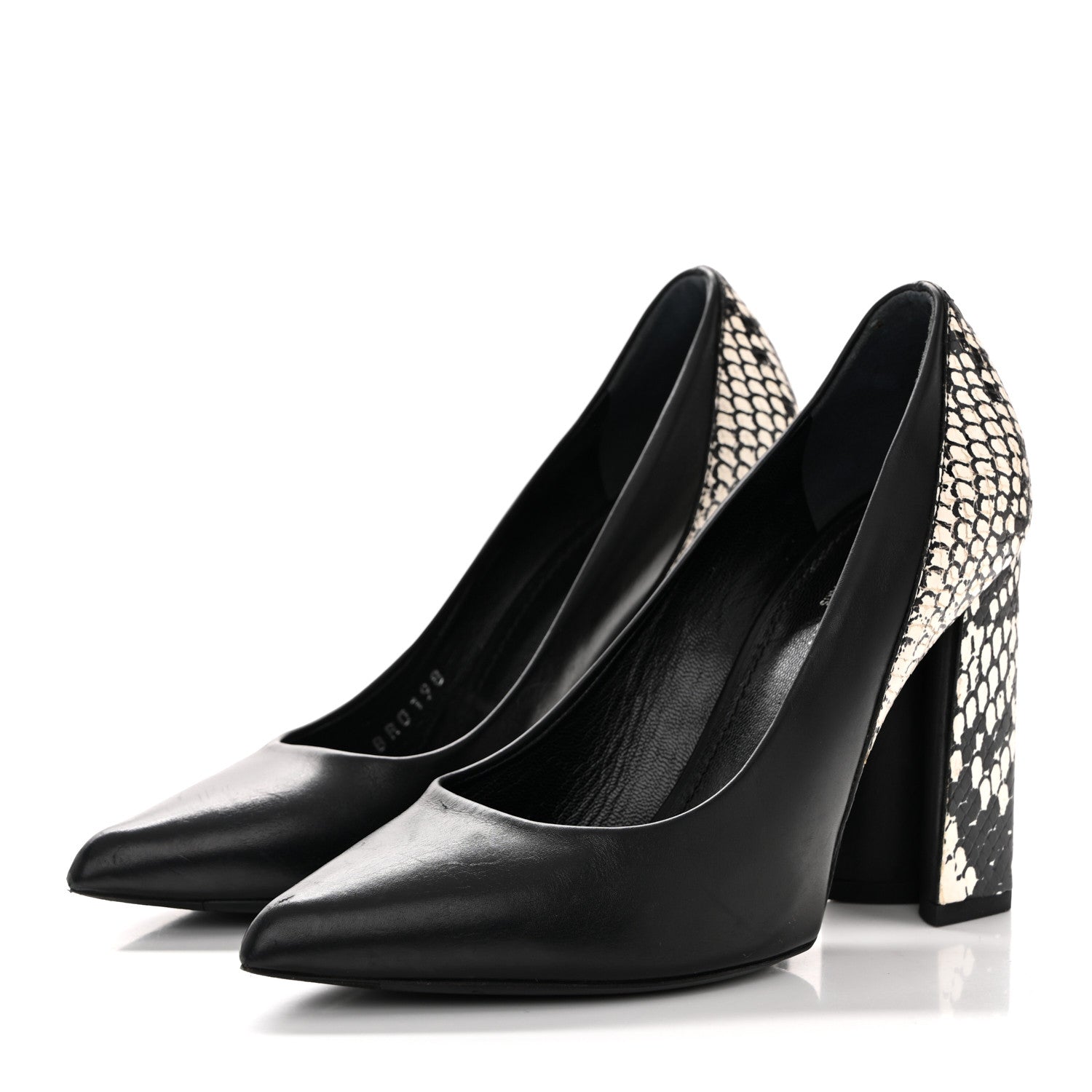 Louis Vuitton Calfskin Snakeskin Embossed Matchmake Pumps 35 Black White 4 of 12