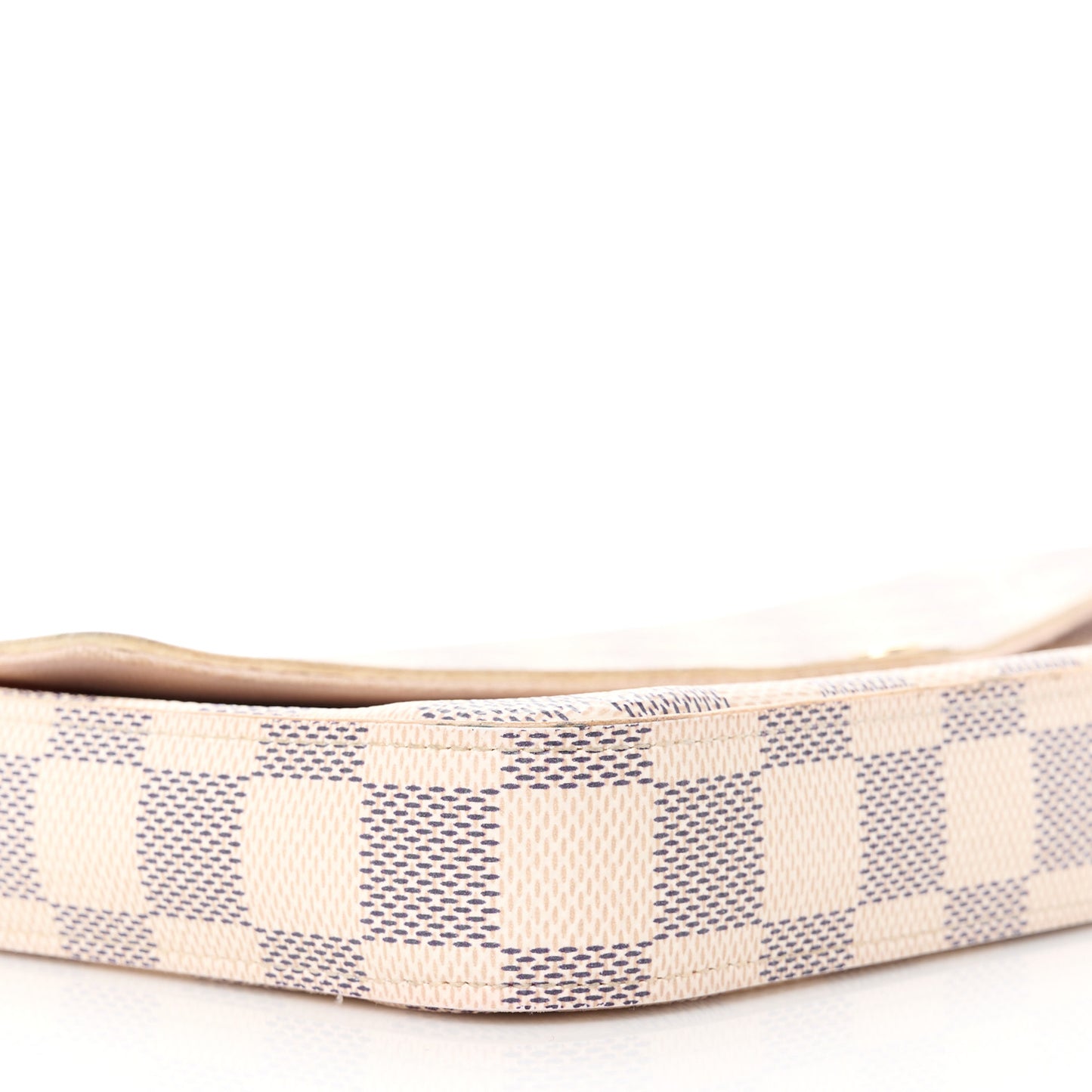 Damier Azur Pochette Felicie Chain Wallet Rose Ballerine
