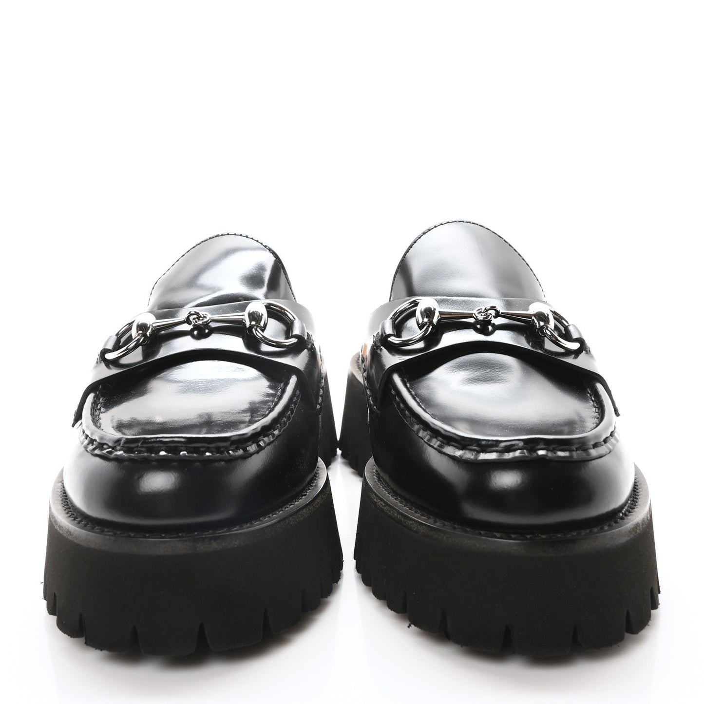 Magnum Calfskin Womens Horsebit Platform Mules 39.5 Black 38 Black