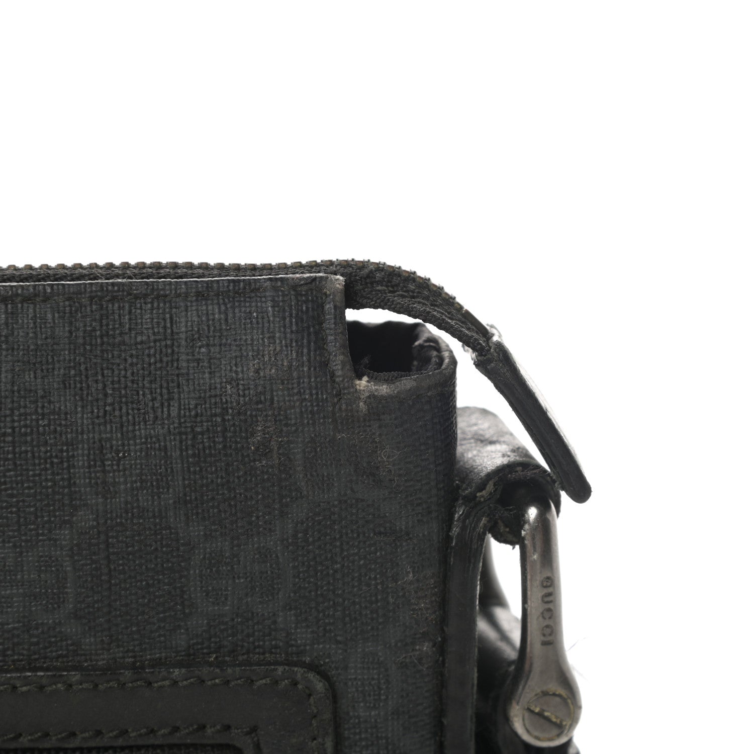 Gucci GG Supreme Monogram Crossbody Messenger Bag Black Grey 20 of 20