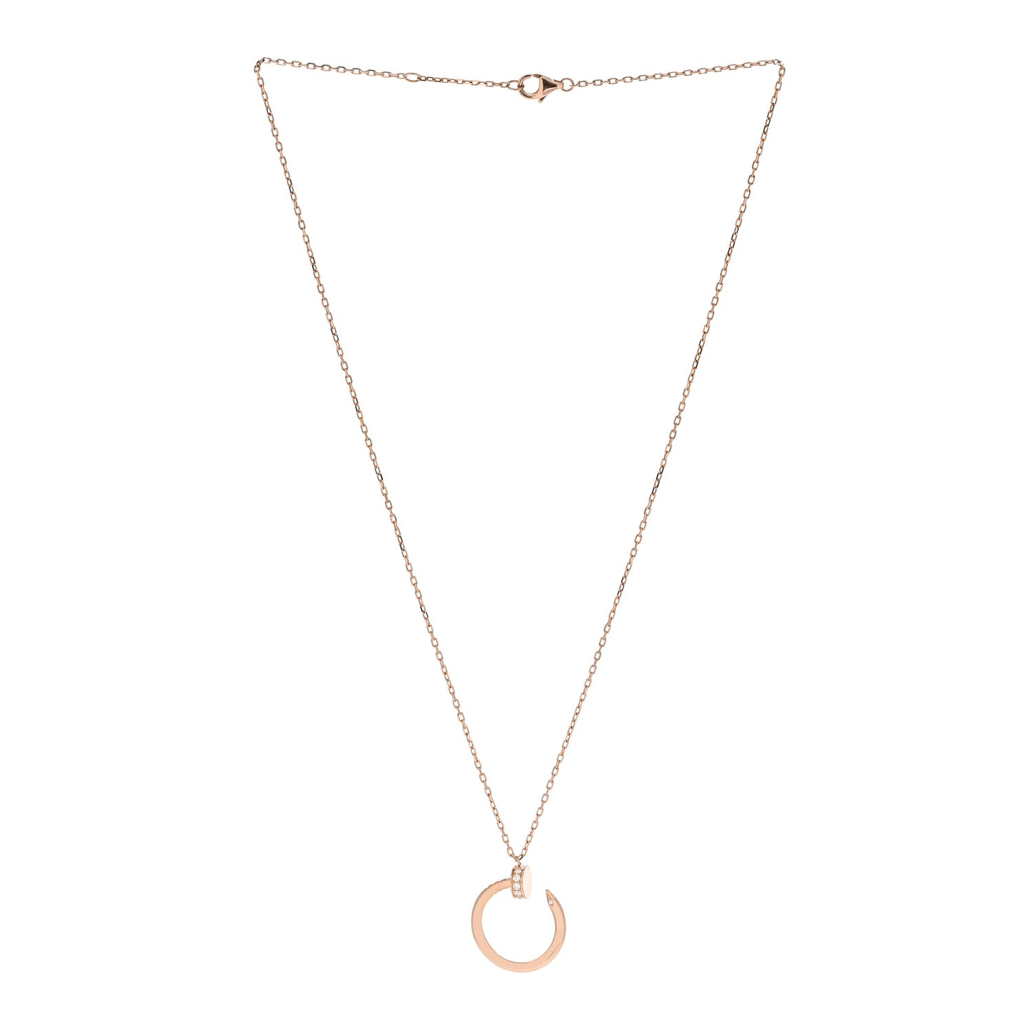 18K Pink Gold Diamond Juste Un Clou Pendant Necklace