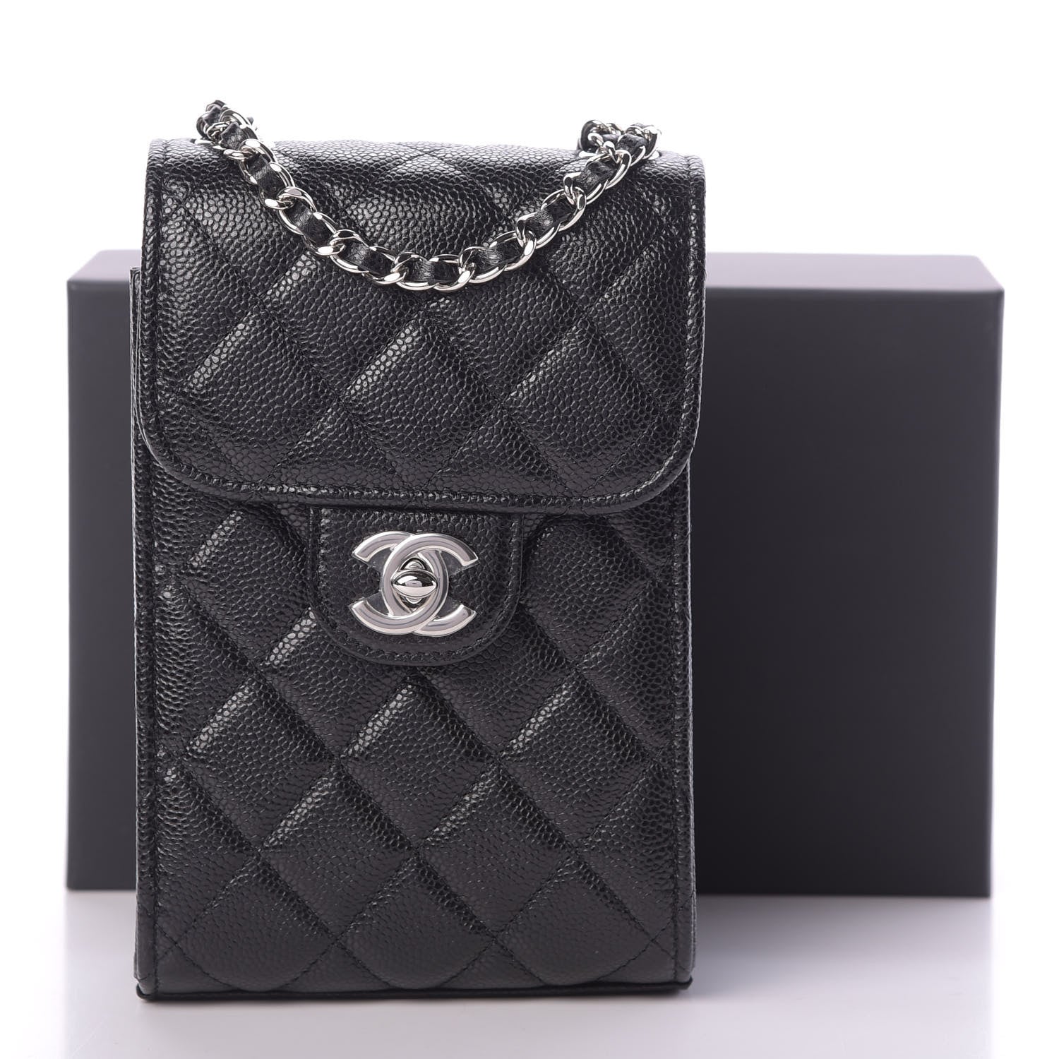 Chanel Caviar Quilted Classic Phone Holder Black 12 of 12
