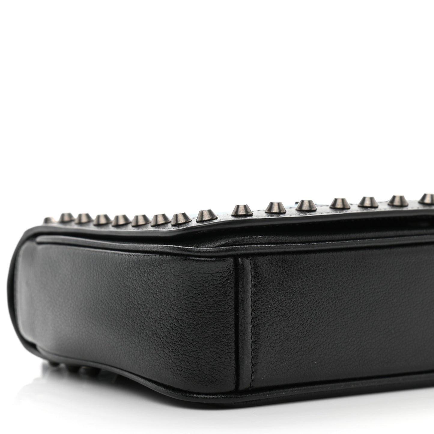 Glace Calfskin Studded Crossbody Turchese Black