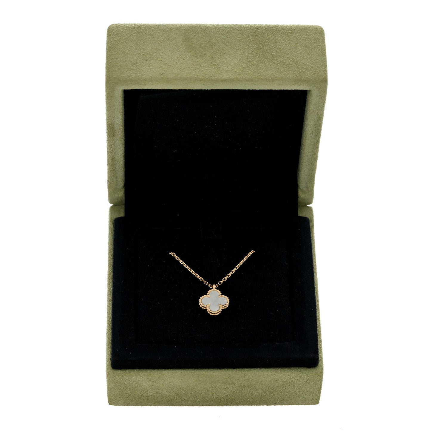 18K Yellow Gold Mother of Pearl Sweet Alhambra Pendant Necklace